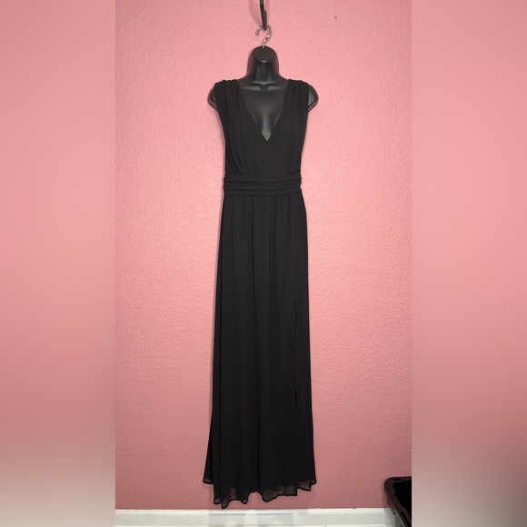 Lulus-Thoughts of Hue Black Surplice Maxi Dress - Picture 5 of 5